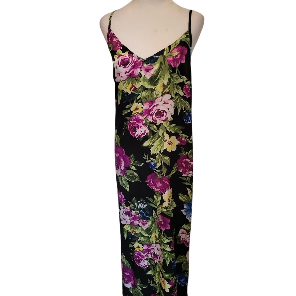 Forever21 Floral Slip Dress Black sz S
